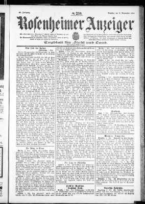 Rosenheimer Anzeiger Samstag 3. November 1900