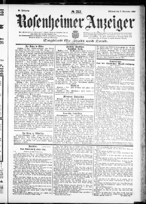 Rosenheimer Anzeiger Mittwoch 7. November 1900