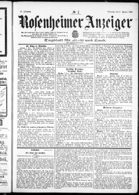 Rosenheimer Anzeiger Mittwoch 9. Januar 1901