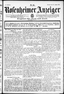 Rosenheimer Anzeiger Dienstag 29. Januar 1901