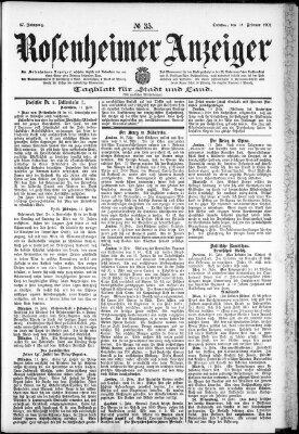 Rosenheimer Anzeiger Dienstag 12. Februar 1901