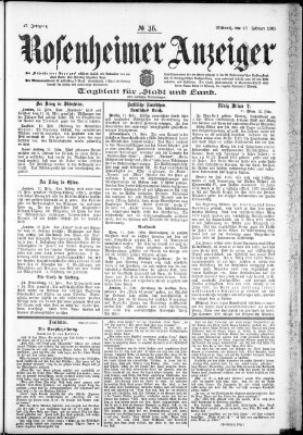 Rosenheimer Anzeiger Mittwoch 13. Februar 1901