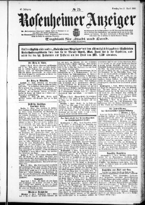 Rosenheimer Anzeiger Dienstag 2. April 1901