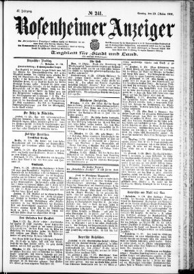Rosenheimer Anzeiger Sonntag 20. Oktober 1901