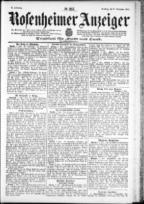 Rosenheimer Anzeiger Samstag 9. November 1901