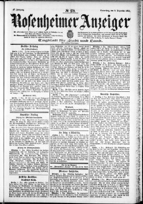 Rosenheimer Anzeiger Donnerstag 5. Dezember 1901