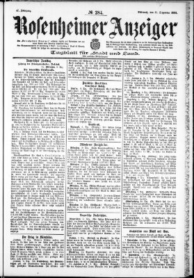 Rosenheimer Anzeiger Mittwoch 11. Dezember 1901