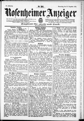 Rosenheimer Anzeiger Donnerstag 19. Dezember 1901