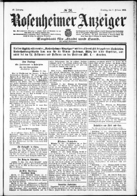 Rosenheimer Anzeiger Samstag 1. Februar 1902