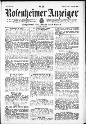 Rosenheimer Anzeiger Dienstag 4. Februar 1902
