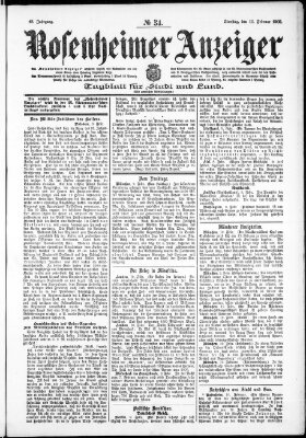 Rosenheimer Anzeiger Dienstag 11. Februar 1902