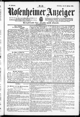 Rosenheimer Anzeiger Donnerstag 20. Februar 1902