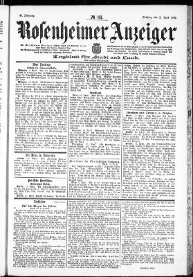 Rosenheimer Anzeiger Samstag 12. April 1902