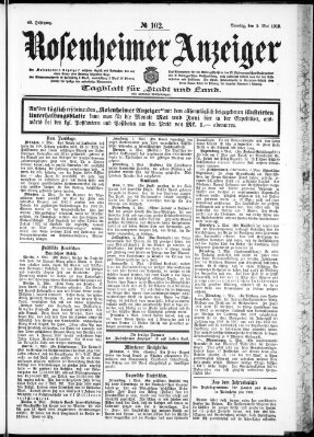 Rosenheimer Anzeiger Sonntag 4. Mai 1902