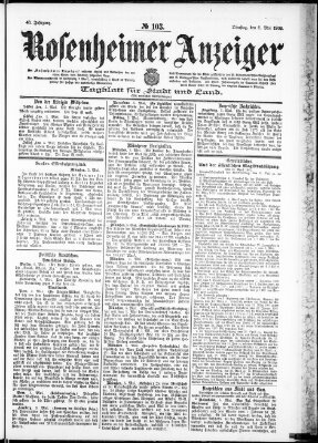 Rosenheimer Anzeiger Dienstag 6. Mai 1902
