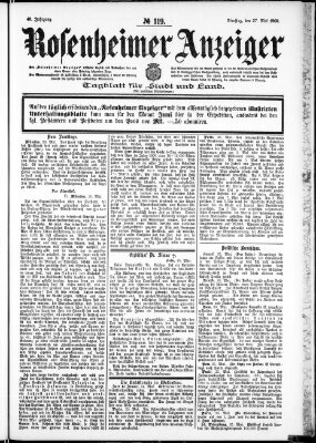 Rosenheimer Anzeiger Dienstag 27. Mai 1902