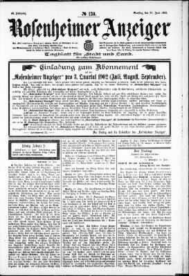 Rosenheimer Anzeiger Samstag 21. Juni 1902