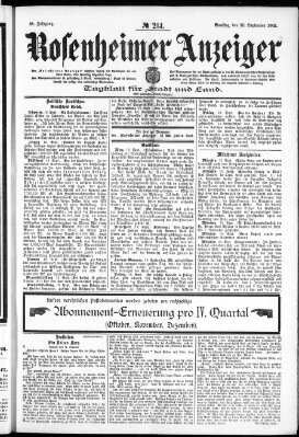 Rosenheimer Anzeiger Samstag 20. September 1902