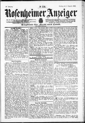 Rosenheimer Anzeiger Samstag 6. Dezember 1902