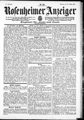 Rosenheimer Anzeiger Samstag 28. März 1903