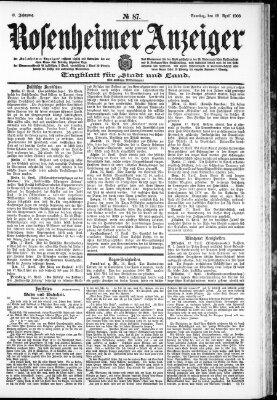 Rosenheimer Anzeiger Samstag 18. April 1903