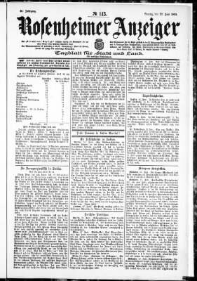Rosenheimer Anzeiger Sonntag 28. Juni 1903