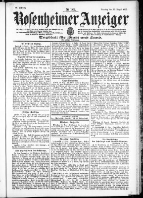 Rosenheimer Anzeiger Sonntag 23. August 1903