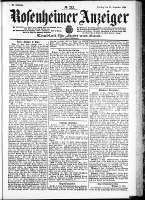 Rosenheimer Anzeiger Dienstag 22. September 1903