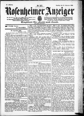 Rosenheimer Anzeiger Samstag 26. September 1903