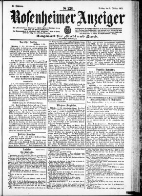 Rosenheimer Anzeiger Freitag 9. Oktober 1903