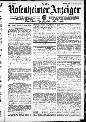Rosenheimer Anzeiger Mittwoch 30. Dezember 1903