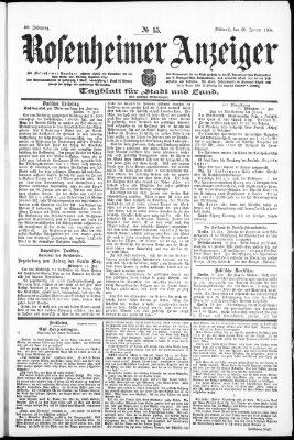 Rosenheimer Anzeiger Mittwoch 20. Januar 1904