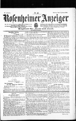 Rosenheimer Anzeiger Samstag 20. Februar 1904