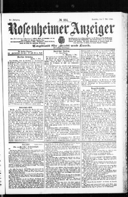 Rosenheimer Anzeiger Samstag 7. Mai 1904
