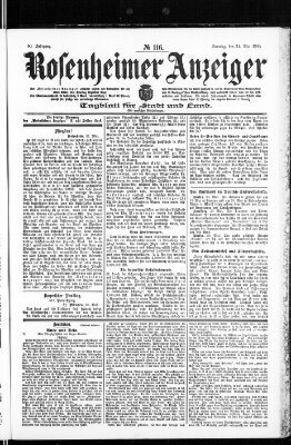 Rosenheimer Anzeiger Sonntag 22. Mai 1904