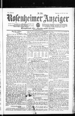 Rosenheimer Anzeiger Samstag 28. Mai 1904