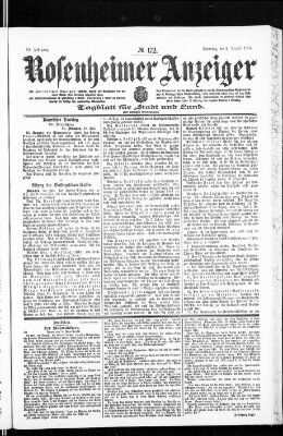 Rosenheimer Anzeiger Dienstag 2. August 1904