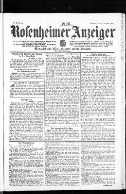 Rosenheimer Anzeiger Samstag 13. August 1904