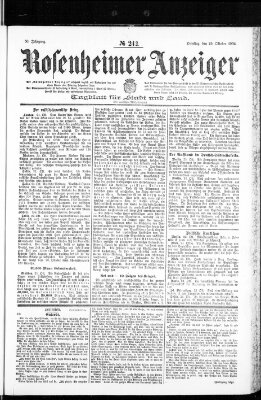 Rosenheimer Anzeiger Dienstag 25. Oktober 1904