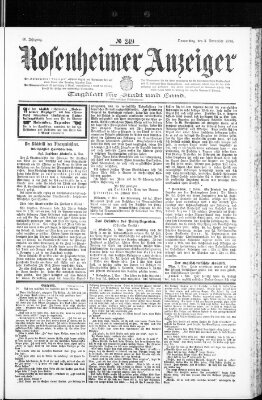 Rosenheimer Anzeiger Donnerstag 3. November 1904