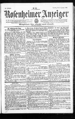 Rosenheimer Anzeiger Samstag 14. Januar 1905