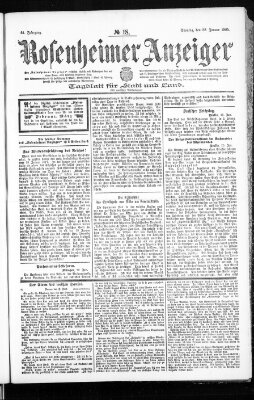 Rosenheimer Anzeiger Sonntag 22. Januar 1905