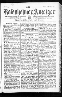 Rosenheimer Anzeiger Mittwoch 8. Februar 1905