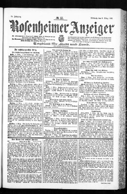 Rosenheimer Anzeiger Mittwoch 8. März 1905