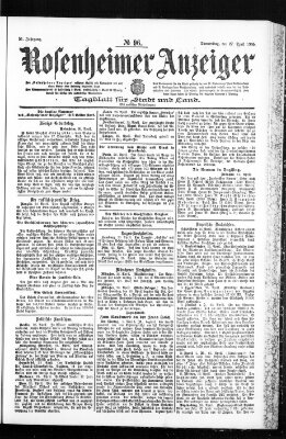 Rosenheimer Anzeiger Donnerstag 27. April 1905