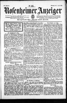 Rosenheimer Anzeiger Mittwoch 5. Juli 1905