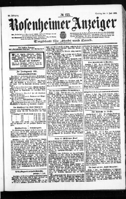 Rosenheimer Anzeiger Sonntag 9. Juli 1905