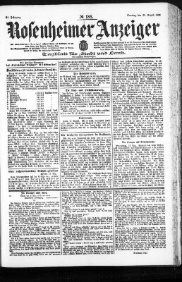 Rosenheimer Anzeiger Sonntag 20. August 1905