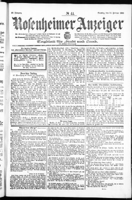 Rosenheimer Anzeiger Samstag 24. Februar 1906