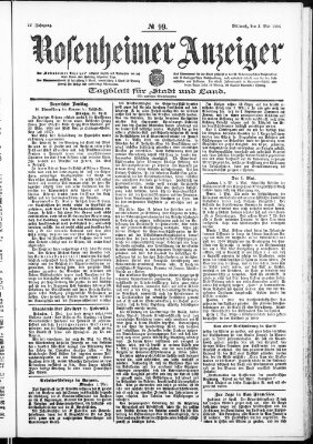 Rosenheimer Anzeiger Mittwoch 2. Mai 1906